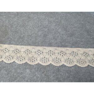 Vintage Cream Lace Trim 1.75" Wide Scalloped Edge 5 Yards Delicate Embroidered D